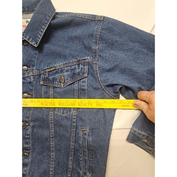 MAC Sport Mens Denim Jacket Blue Cotton Trucker Jacket Size Large RN 65305 - Picture 5 of 7